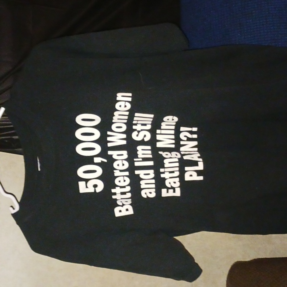 Humorous Black Printed Tee sz L